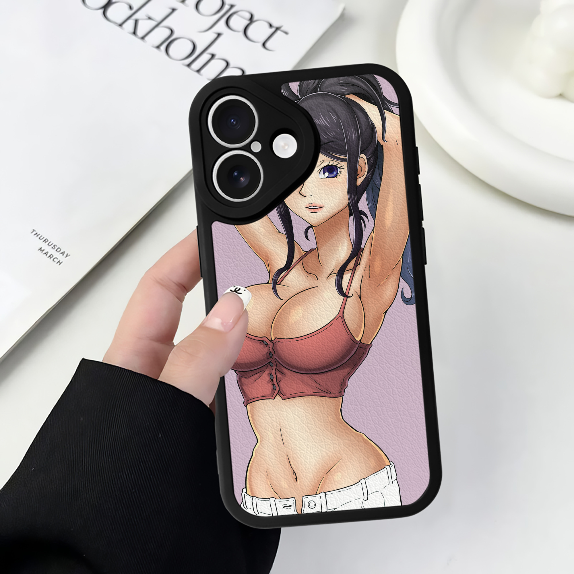 （画像用） ワンピース ONE PIECE 【iPhone 16シリーズ対応】シリコンスマホケース（レザー調） 材質：シリコン